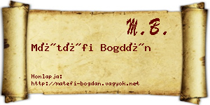 Mátéfi Bogdán névjegykártya